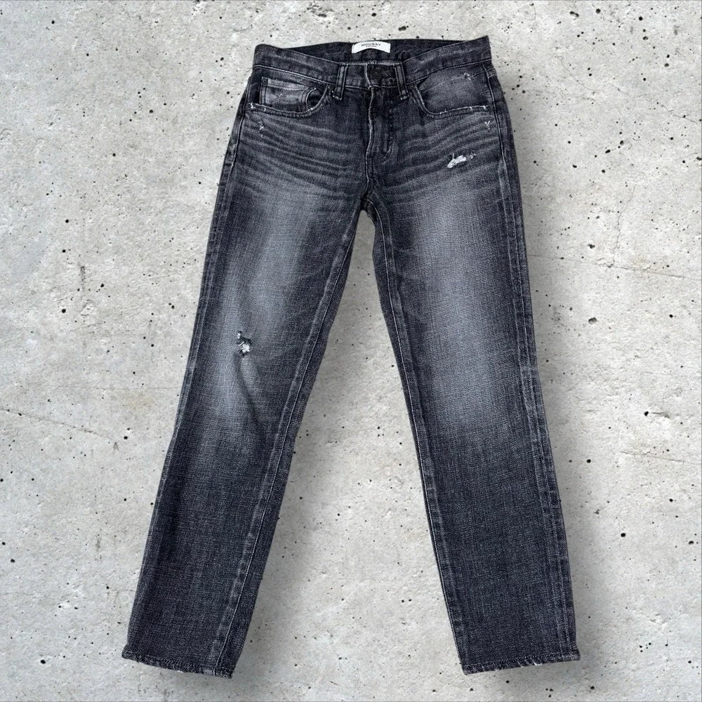 Moussy Vintage‎ Prichard Straight in Faded Black Japanese Selvedge Denim Sz 25